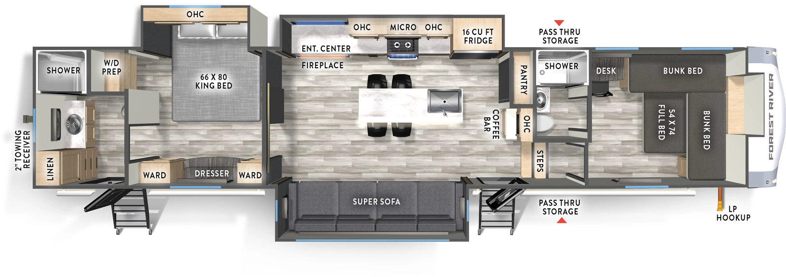 Wildcat Fifth Wheels 36FUN Floorplan